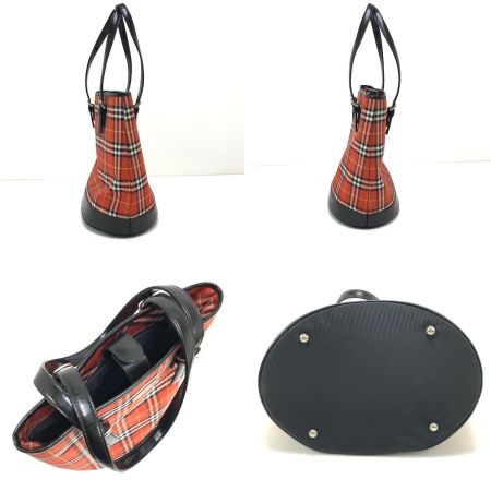  BURBERRY BLUE LABEL バーバリーブルーレーベル ハンドバッグ ナイロン レッド