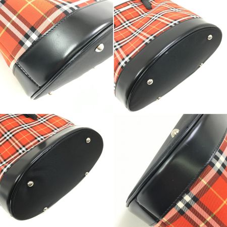  BURBERRY BLUE LABEL バーバリーブルーレーベル ハンドバッグ ナイロン レッド