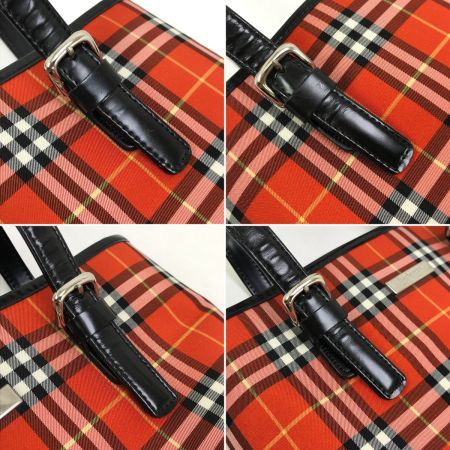  BURBERRY BLUE LABEL バーバリーブルーレーベル ハンドバッグ ナイロン レッド