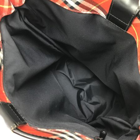  BURBERRY BLUE LABEL バーバリーブルーレーベル ハンドバッグ ナイロン レッド