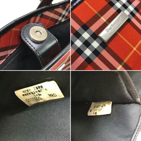  BURBERRY BLUE LABEL バーバリーブルーレーベル ハンドバッグ ナイロン レッド