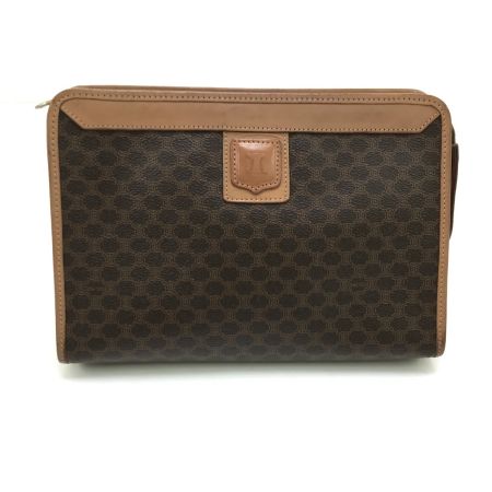  CELINE セリーヌ クラッチバッグ マカダム柄 ブラウン