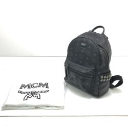 $$ MCM エムシーエム リュック ヴィセトス スタッズ 内部ヨゴレ有 ブラック Cランク