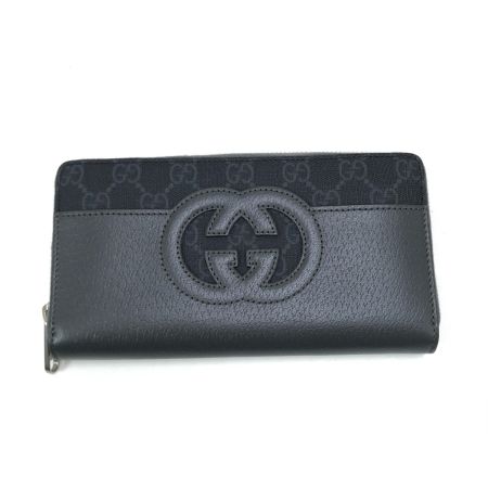  GUCCI グッチ 長財布 GGスプリーム カットアウトインターロッキングG 701423 グレー