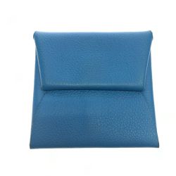 $$ HERMES エルメス コインケース バスティア スカイブルー Bランク