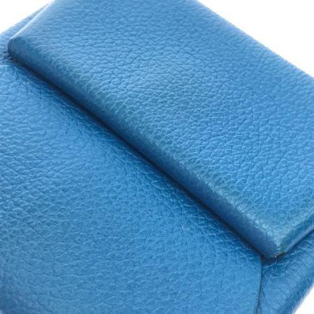  HERMES エルメス コインケース バスティア スカイブルー