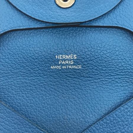  HERMES エルメス コインケース バスティア スカイブルー
