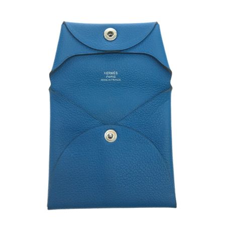  HERMES エルメス コインケース バスティア スカイブルー