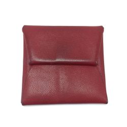 $$ HERMES エルメス コインケース バスティア レッド Cランク