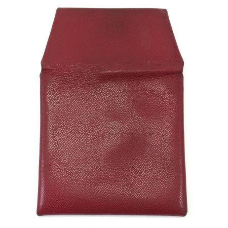  HERMES エルメス コインケース バスティア レッド