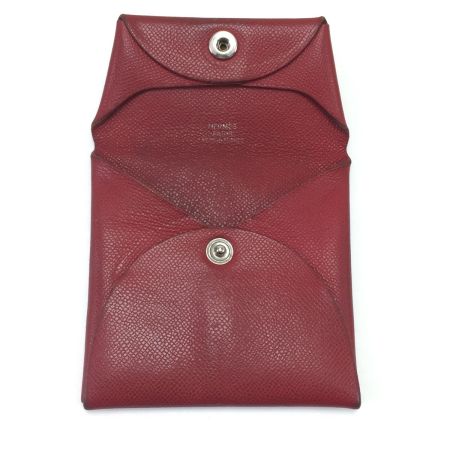  HERMES エルメス コインケース バスティア レッド