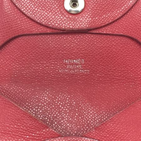  HERMES エルメス コインケース バスティア レッド