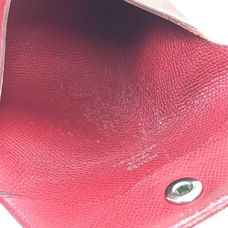  HERMES エルメス コインケース バスティア レッド