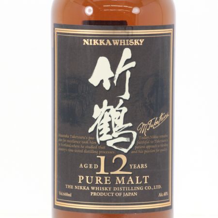 【北海道内限定発送】 NIKKA ニッカウヰスキー 竹鶴12年 ピュアモルト スリムボトル 黒ラベル 660ml 40度 箱付 未開栓