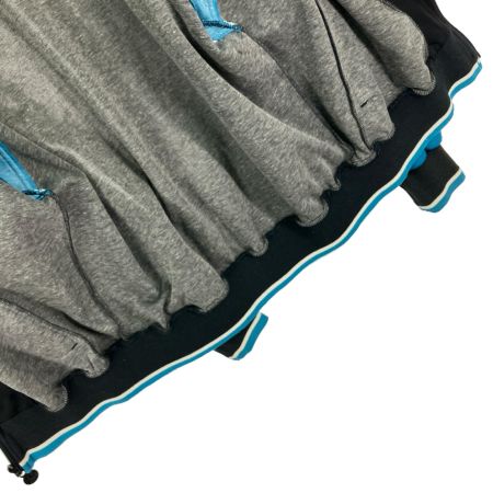  adidas アディダス トレフォイル 刺繍ワンポイントロゴ ラインリブ トラックジャケット ブラック×ブルー