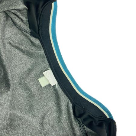  adidas アディダス トレフォイル 刺繍ワンポイントロゴ ラインリブ トラックジャケット ブラック×ブルー