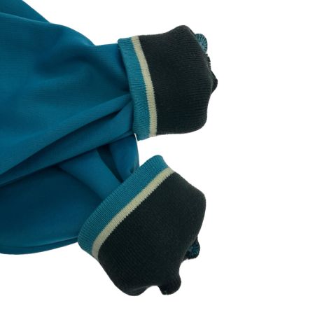  adidas アディダス トレフォイル 刺繍ワンポイントロゴ ラインリブ トラックジャケット ブラック×ブルー