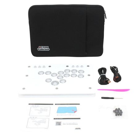  PUNKWORKSHOP MINI BOX レバーレスコントローラー【PKB PC】ボタンレイアウトタイプD ホワイト 
