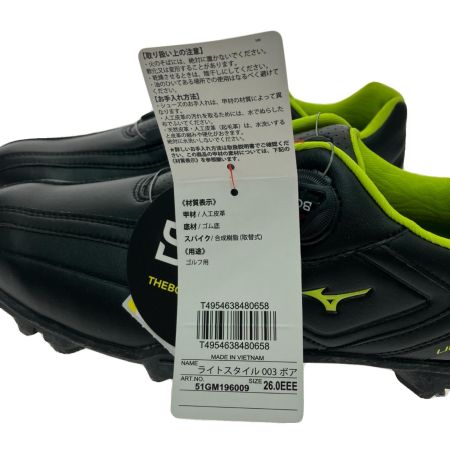  MIZUNO ミズノ ライトスタイル 003 ボア 26.0cm 51GM196009 ブラック黄緑