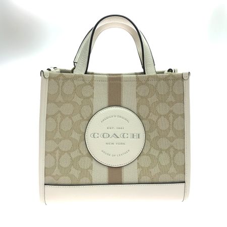  COACH コーチ ハンドバッグ キャンバス×レザー CQ878 ベージュ