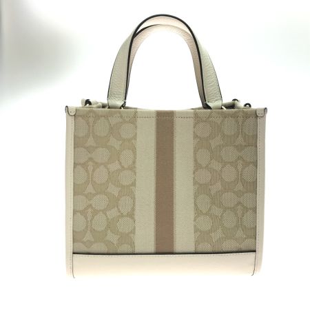  COACH コーチ ハンドバッグ キャンバス×レザー CQ878 ベージュ