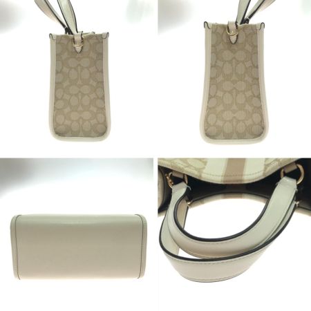  COACH コーチ ハンドバッグ キャンバス×レザー CQ878 ベージュ