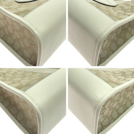  COACH コーチ ハンドバッグ キャンバス×レザー CQ878 ベージュ