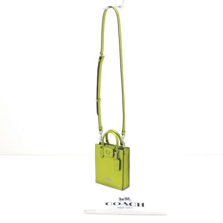  COACH コーチ ハンドバッグ ストラップ付 CP010 黄緑