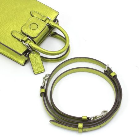  COACH コーチ ハンドバッグ ストラップ付 CP010 黄緑