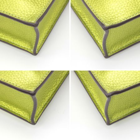  COACH コーチ ハンドバッグ ストラップ付 CP010 黄緑