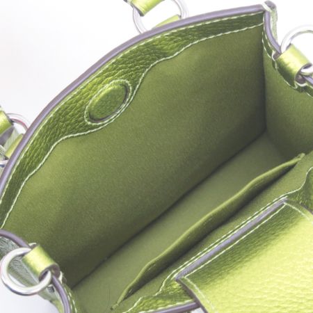  COACH コーチ ハンドバッグ ストラップ付 CP010 黄緑