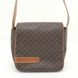 $$ CELINE セリーヌ マカダム柄 ショルダーバッグ ブラウン Bランク