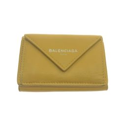 $$ BALENCIAGA バレンシアガ 2つ折り財布 391446-7144-A-5B40A イエロー Cランク