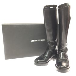 $$ ann demeulemeester レディース ロングブーツ SIZE39 ブラック Bランク