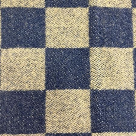  FENDI フェンディ ズッカ柄マフラー ボックスチェック  ブラウン×ネイビー