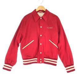 $$ GUCCI グッチ メンズ ブルゾン 春秋物 SIZE 48 サテン アップルモチーフ  663647 レッド Bランク