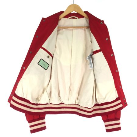  GUCCI グッチ メンズ ブルゾン 春秋物 SIZE 48 サテン アップルモチーフ  663647 レッド