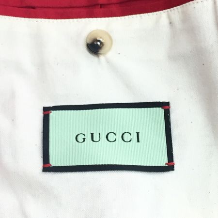  GUCCI グッチ メンズ ブルゾン 春秋物 SIZE 48 サテン アップルモチーフ  663647 レッド