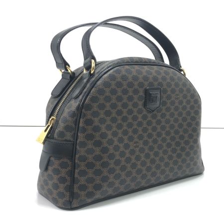  CELINE セリーヌ ハンドバッグ マカダム柄 ハーフムーンハンドバッグ CE00/14 ブラック×ブラウン