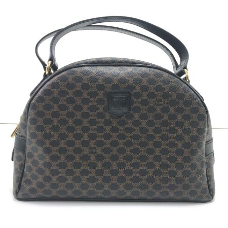  CELINE セリーヌ ハンドバッグ マカダム柄 ハーフムーンハンドバッグ CE00/14 ブラック×ブラウン