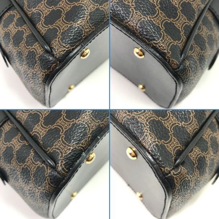  CELINE セリーヌ ハンドバッグ マカダム柄 ハーフムーンハンドバッグ CE00/14 ブラック×ブラウン