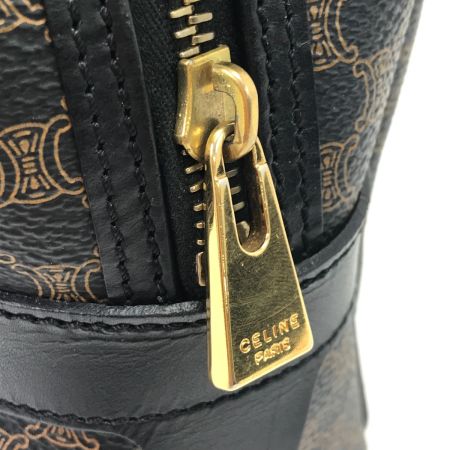  CELINE セリーヌ ハンドバッグ マカダム柄 ハーフムーンハンドバッグ CE00/14 ブラック×ブラウン