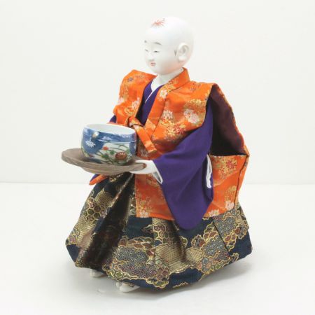  半屋春光 江戸からくり 茶運び人形 半屋春光作 高さ約40cm 解説／取扱説明書 木箱付き 動作確認済み