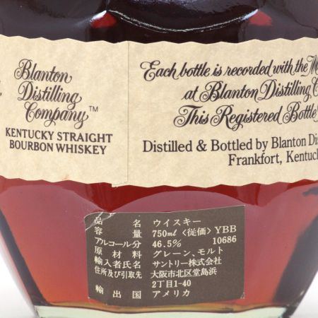  Blanton ブラントン バーボンウイスキー 46.5度 750ml 保存袋／箱付 未開栓