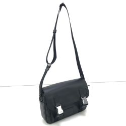 $$ COACH コーチ ショルダーバッグ PVC×レザー C3747 ブラック×グレー Aランク