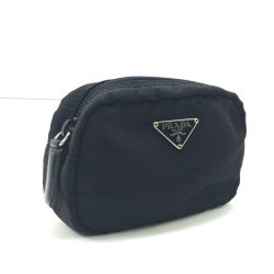 $$ PRADA プラダ コスメポーチ ナイロン No58 ブラック Bランク
