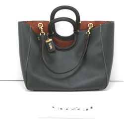 $$ COACH コーチ メトロポリタントートバッグ CH592 グリーン Aランク