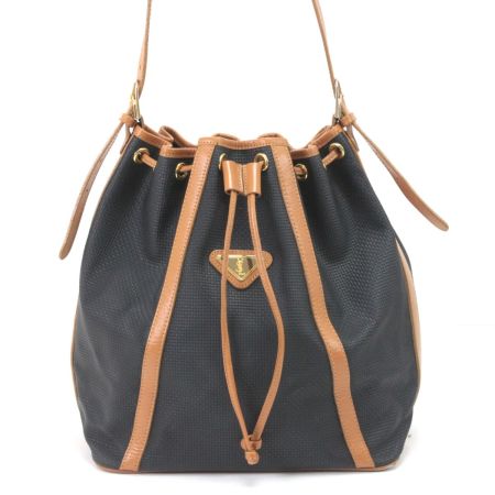  Yves Saint Laurent イブサンローラン ショルダーバッグ 巾着型 オールドタイプ ブラック