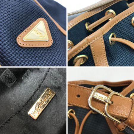  Yves Saint Laurent イブサンローラン ショルダーバッグ 巾着型 オールドタイプ ブラック