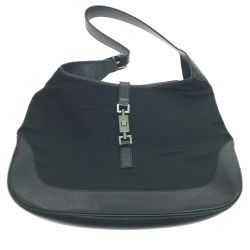 $$ GUCCI グッチ ショルダーバッグ ジャッキー 表面浮き有 0013346 ブラック Cランク